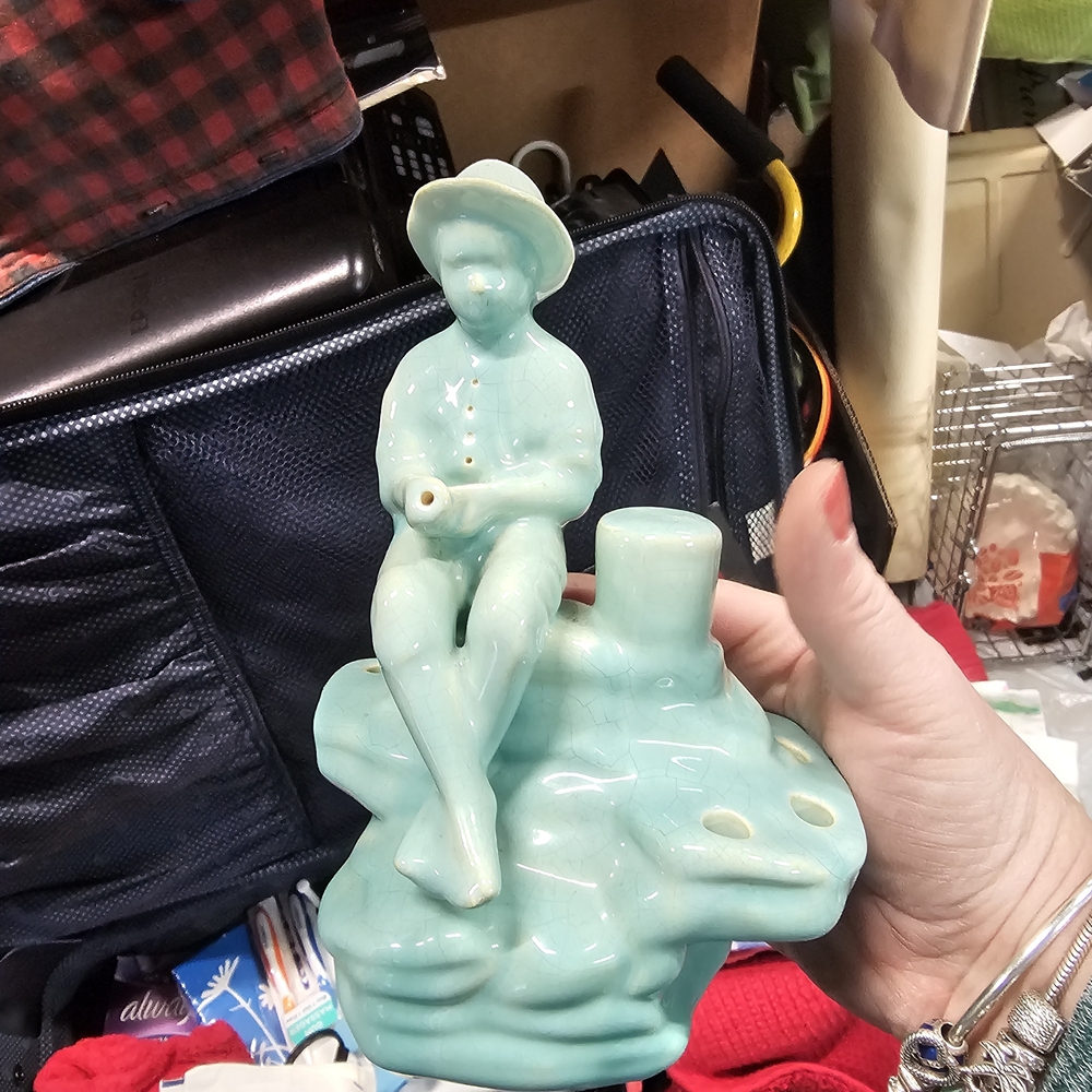 Haeger Pottery Frog Flower Display